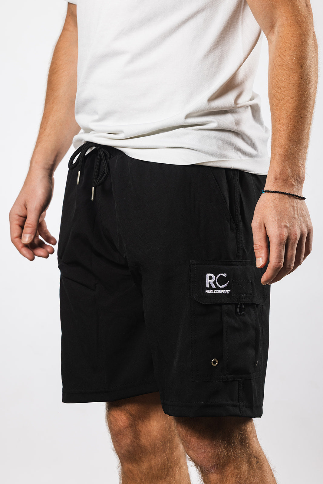 Black Padded Men's Fishing Shorts