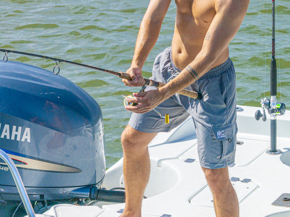 Gray Padded Men's Fishing Shorts