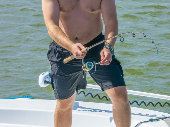 Black Padded Men's Fishing Shorts