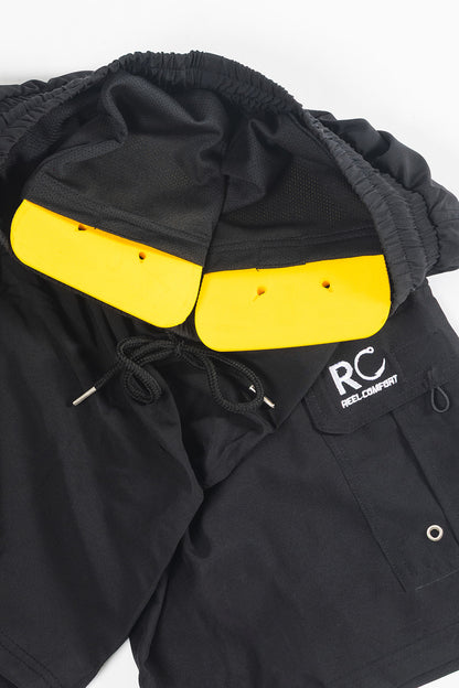 Pads going into Black Padded Men's Fishing Shorts