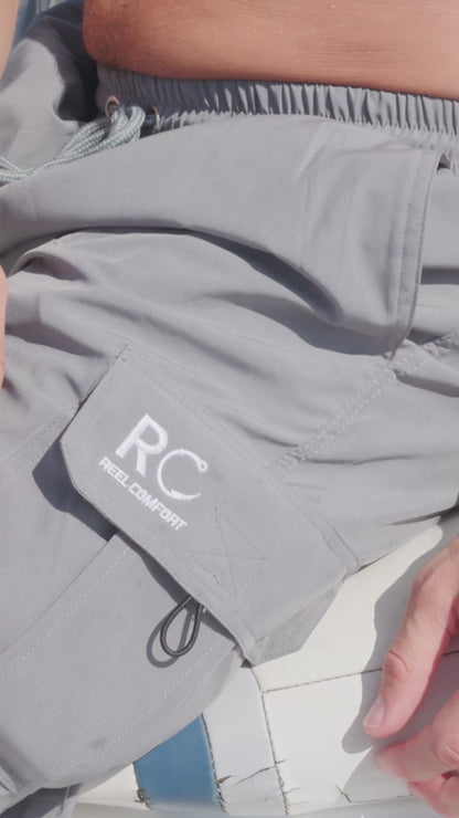 Gray Padded Men's Fishing Shorts