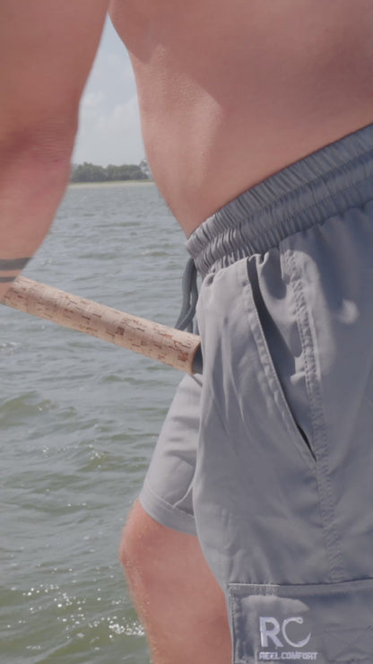 Gray Padded Men's Fishing Shorts