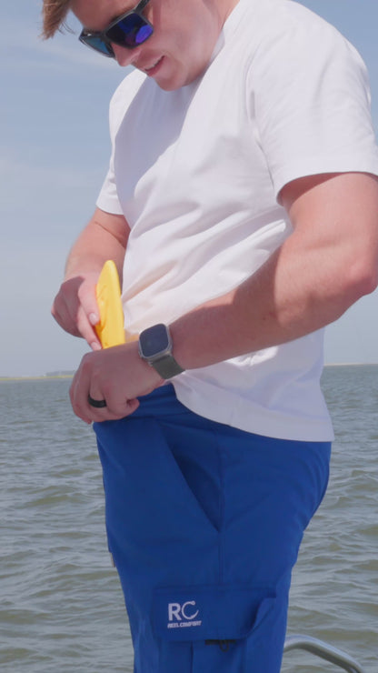 Blue Padded Men's Fishing Shorts